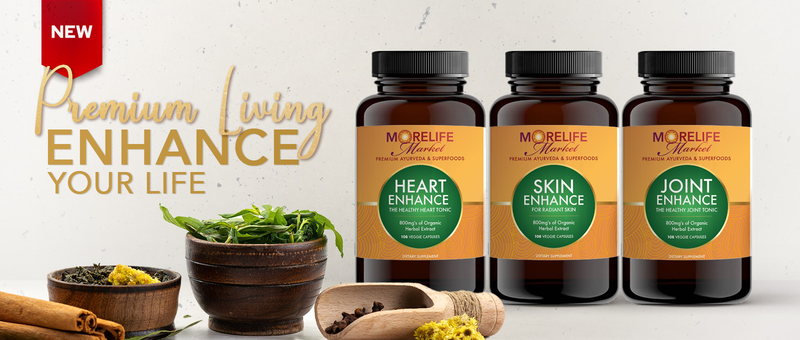 MoreLife Market - Premium Ayurveda - Enhance Your Life with Heart, Skin, and Joint Enhance