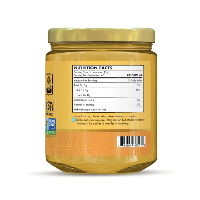 MoreLife Market Brahmi Ghee nutrition facts