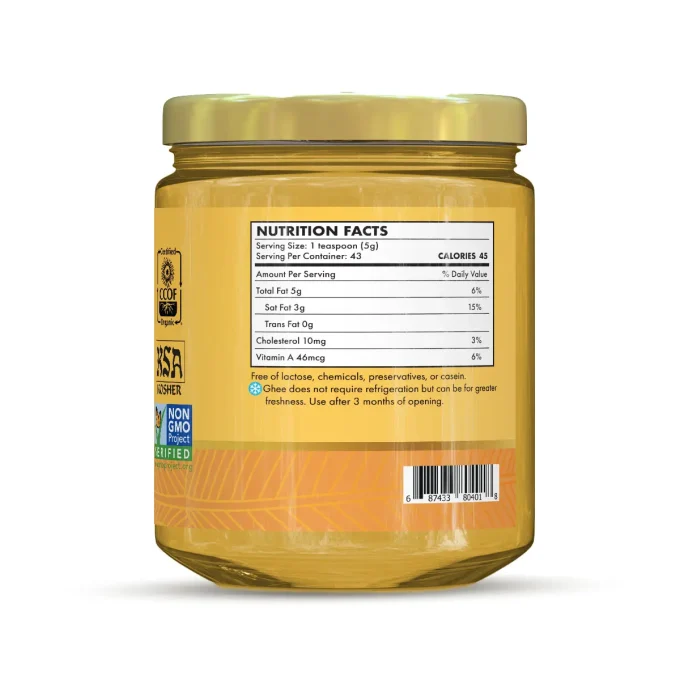 MoreLife Market Classic Ghee nutrion facts