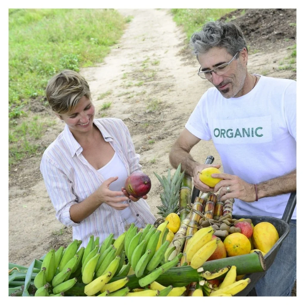 couple selling organic food